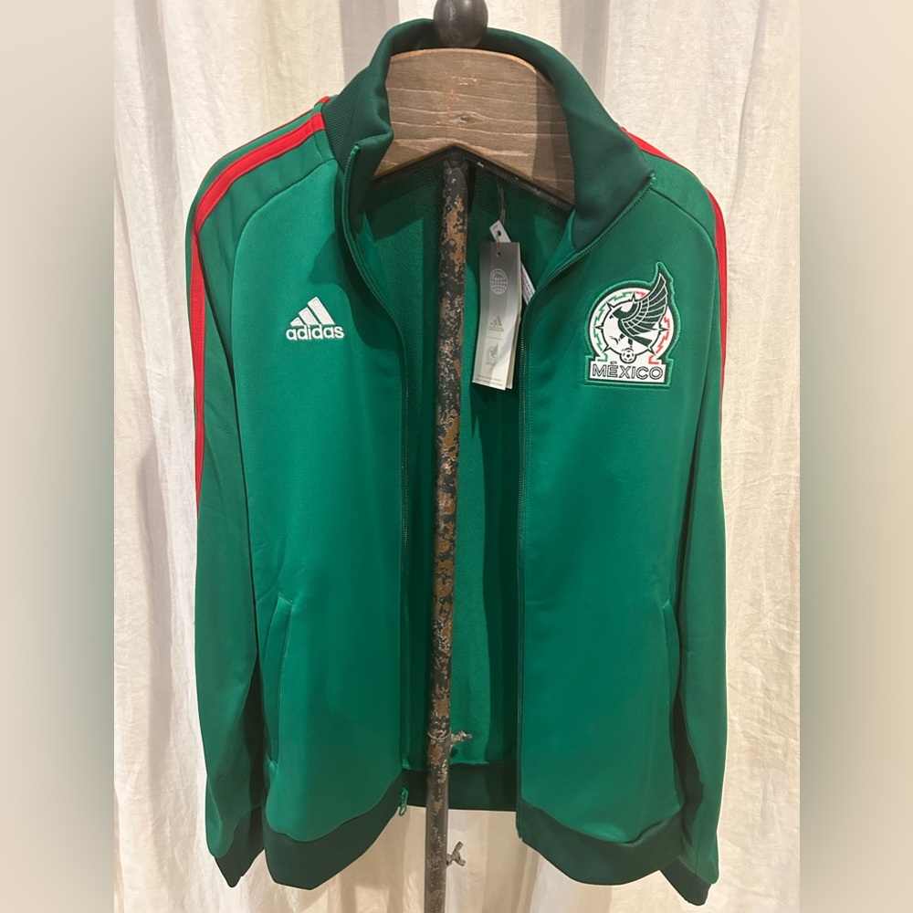 NWT. Adidas Mexico Green Full Zipper track top.